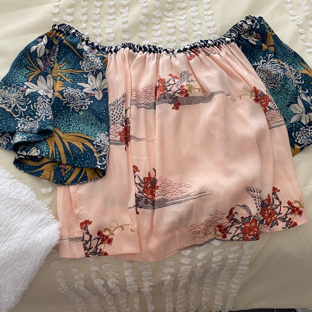 Silk Free People Off the Shoulder Top